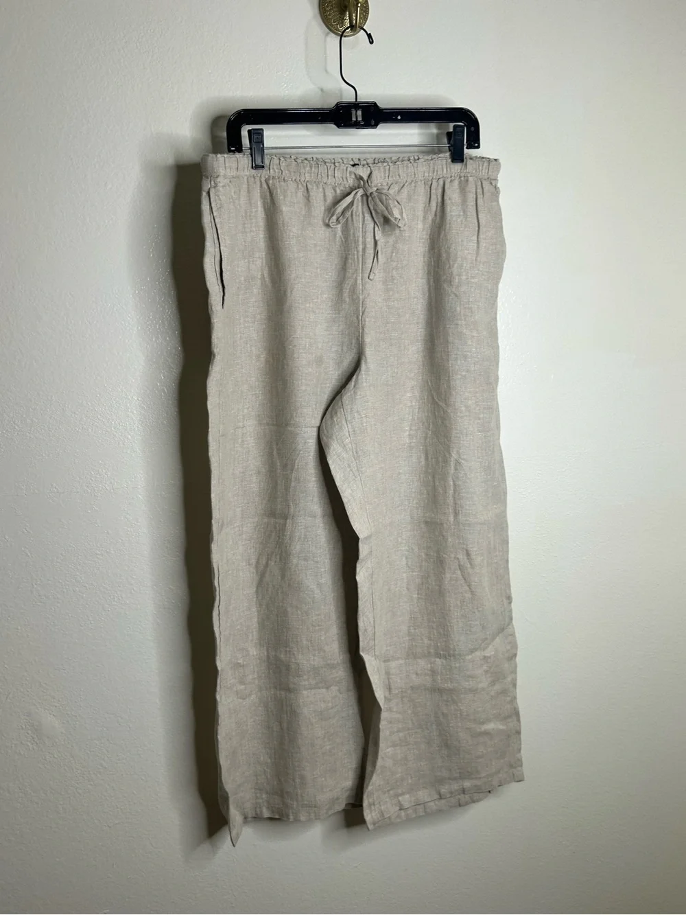 NWT J. Crew 100% Linen Soleil Drawstring Straight Leg Pant in Flax